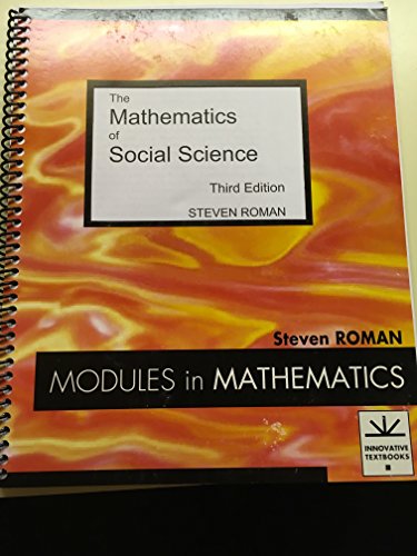 9781878015204: Title: The Mathematics of Social Science Modules in Mathe