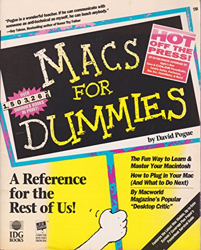 Imagen de archivo de Macs for Dummies a la venta por Wonder Book