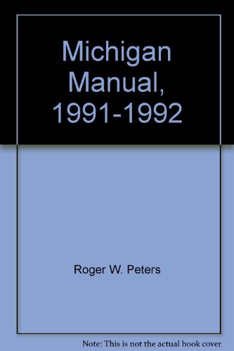 9781878210043: Michigan Manual, 1991-1992