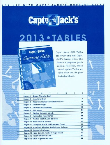 Captn. Jacks Tables 2013, Pacific Northwest Edition (9781878258762) by Coastwise Press; LLC