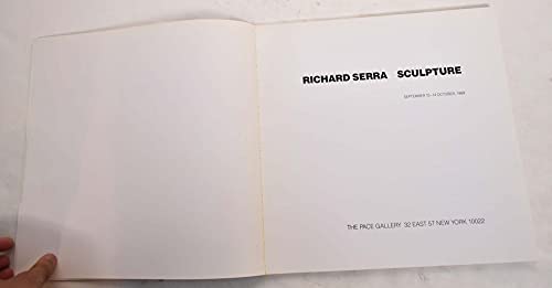 9781878283009: Richard Serra. Sculpture 1987-1989. Ausstellungskat. The Pace Gallery New York 1989.