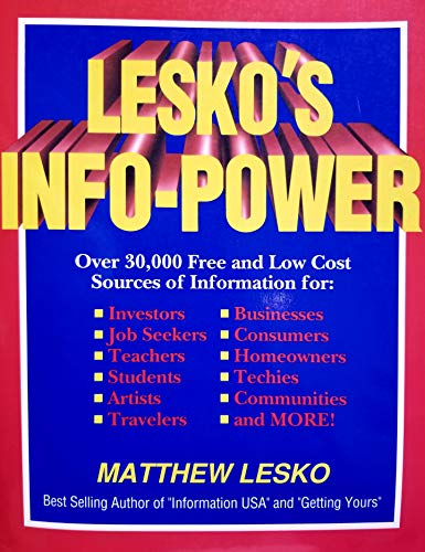 Stock image for Lesko's Info-Power Sourcebook for sale by Better World Books