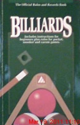 Stock image for Billiards: The Official Rules and Record Book 1992 (World Standardized Rules) for sale by Wonder Book