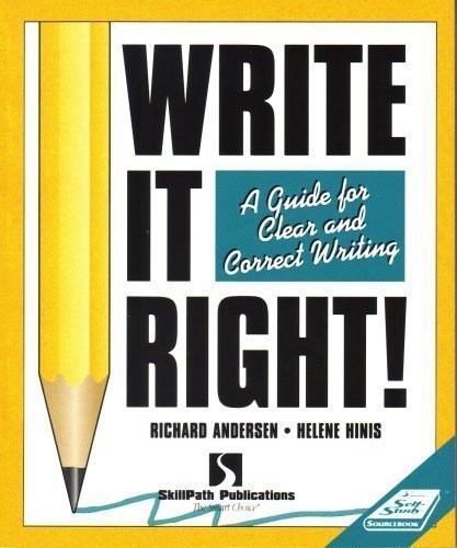 Stock image for Write It Right!: A Guide for Clear and Correct Writing (Self-Study Sourcebook) for sale by Your Online Bookstore