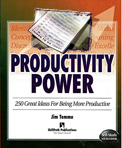 Beispielbild fr Productivity Power: Two Hundred Fifty Ideas for Being More Productive (Self-Study Sourcebook Series) zum Verkauf von Your Online Bookstore