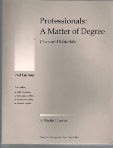 Stock image for Professionals: A Matter of Degree for sale by dsmbooks
