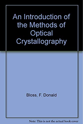 Stock image for An Introduction of the Methods of Optical Crystallography for sale by HPB-Red