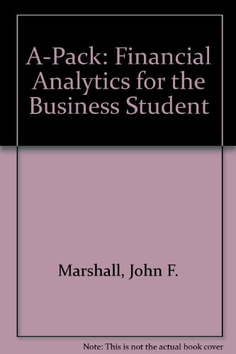 Imagen de archivo de A-Pack: Financial Analytics for the Business Student a la venta por The Yard Sale Store