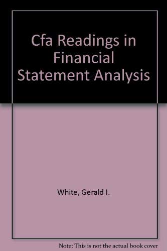 CFA(R) Readings in Financial Statement Analysis (9781879087002) by White, Gerald I.