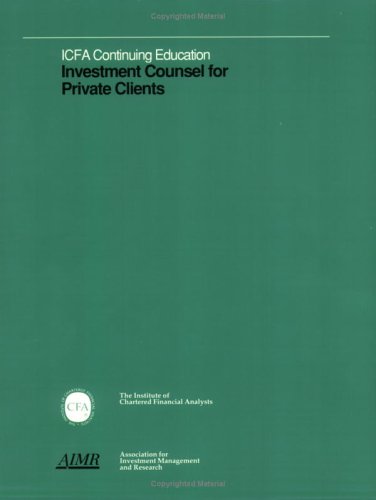 Imagen de archivo de Investment Counsel for Private Clients a la venta por HPB-Red