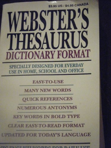 Stock image for Webster's Thesaurus for sale by Better World Books: West