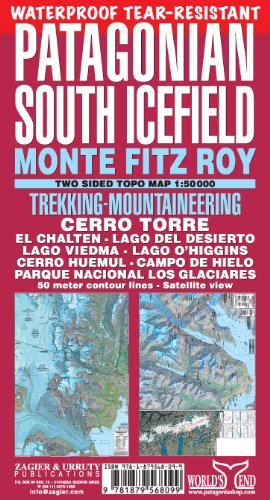 Beispielbild fr Patagonian South Icefield Map: Trekking & Mountaineering in Monte Fitz Roy & Cerro Torre zum Verkauf von medimops