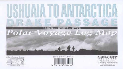 Stock image for Ushuaia to Antarctica - Drake Passage Map: Polar Voyage Log Map for sale by Revaluation Books
