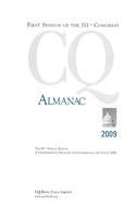 Beispielbild fr Congressional Quarterly Almanac : 2009 zum Verkauf von Better World Books