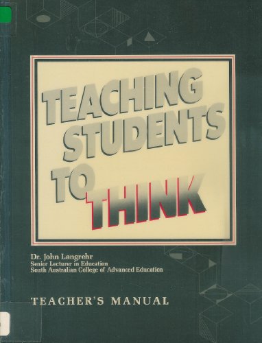 Imagen de archivo de Teaching Students to Think (Teacher*s Manual) a la venta por dsmbooks