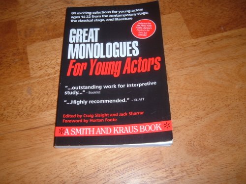 Stock image for Great Monologues for Young Actors for sale by Better World Books