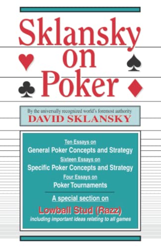 Beispielbild fr Sklansky on Poker: Including a Special Section on Tournament Play zum Verkauf von WorldofBooks