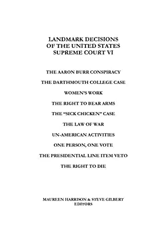 9781880780213: Landmark Decisions of the United States Supreme Court VI