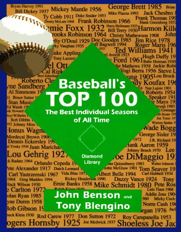 Baseball's Top One Hundred: The Best Individual Seasons of All Time (9781880876015) by Benson, John