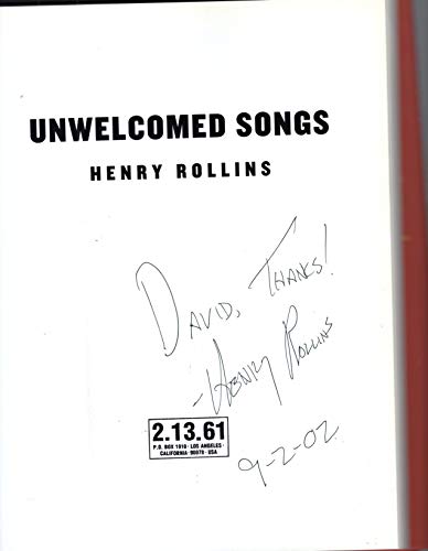 Imagen de archivo de Unwelcomed Songs: Collected Lyrics 1980-1992 (Henry Rollins) a la venta por HPB-Ruby
