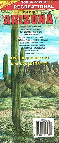 Imagen de archivo de Topographic Recreational map of Arizona a la venta por Ergodebooks