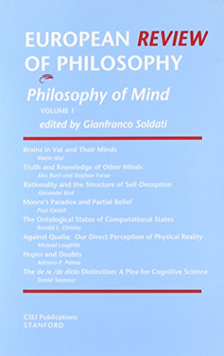 European Review of Philosophy: Philosophy of Mind: Volume 1