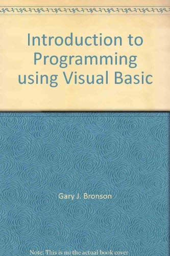 Imagen de archivo de Visual Basic: Introduction to Programming Using Visual Basic 5 a la venta por BookDepart