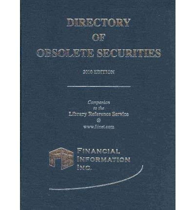 9781882363636: Directory of Obsolete Securities 2010