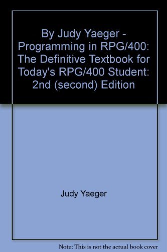 Immagine dell'editore per Programming in RPG 400 venduto da ThriftBooks-Reno