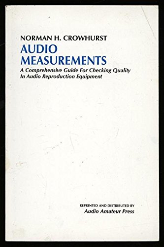 9781882580125: Audio Measurements; A Comprehensive Guide for Checking Quality in Audio Reproduction Equipment