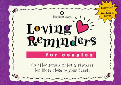 Beispielbild fr Loving Reminders for Couples : 60 Affectionate Notes for Those Close to Your Heart zum Verkauf von Better World Books