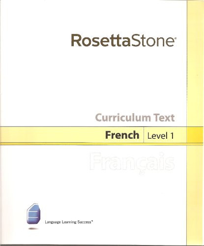 Imagen de archivo de Rosetta Stone: French Level 1 Curriculum Text a la venta por HPB-Ruby