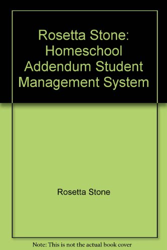 Imagen de archivo de Rosetta Stone: Homeschool Addendum Student Management System a la venta por Allied Book Company Inc.