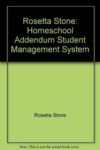 Stock image for Rosetta Stone: Homeschool Addendum Student Management System for sale by Allied Book Company Inc.