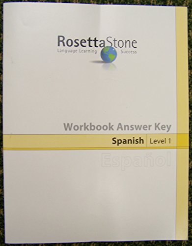 Imagen de archivo de Rosetta Stone, Workbook Answer Key, Spanish, Level 1 a la venta por Allied Book Company Inc.