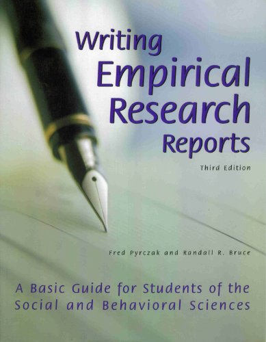 Beispielbild fr Writing Empirical Research Reports : A Basic Guide for Students of the Social and Behavioral Sciences zum Verkauf von Better World Books