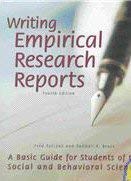 Stock image for Writing Empirical Research Reports : A Basic Guide for Students of the Social and Behavioral Sciences for sale by Better World Books: West