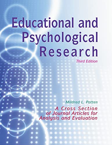 Beispielbild fr Educational and Psychological Research : A Cross-Section of Journal Articles for Analysis and Evaluation zum Verkauf von Better World Books: West