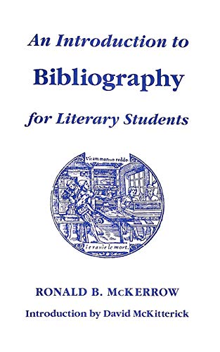 Beispielbild fr Introduction to Bibliography for Literary Students zum Verkauf von Better World Books