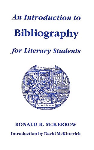 Stock image for An Introduction to Bibliography for Literary Students for sale by ThriftBooks-Dallas
