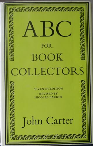 Beispielbild fr ABC for Book Collectors zum Verkauf von Books of the Smoky Mountains