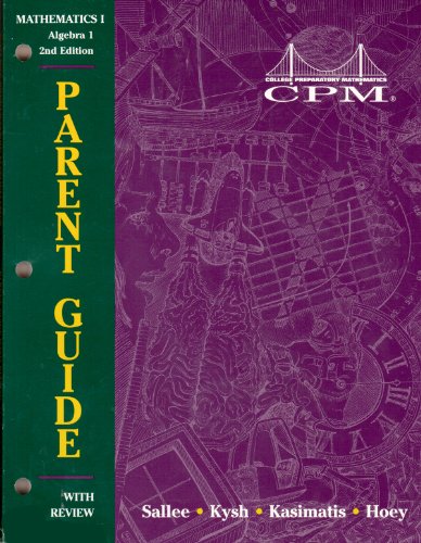 9781885145888: Parent Guide with Review, Math 1, Algebra 1, 2nd. ed.