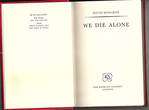 Imagen de archivo de We Die Alone (The Adventure Library) a la venta por Irish Booksellers