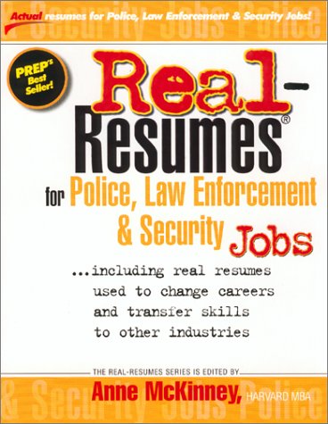 Beispielbild fr Real-Resumes for Police, Law Enforcement, and Security Jobs zum Verkauf von Better World Books