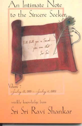 9781885289414: An Intimate Note to the Sincere Seeker, Volume 7: July 12, 2001-July 11, 2002