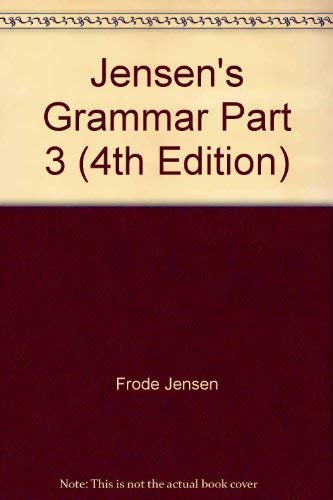 9781886061200: Jensen's Grammar Part 3 (4th Edition)