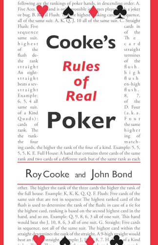 Imagen de archivo de Cooke's Rules of Real Poker a la venta por -OnTimeBooks-