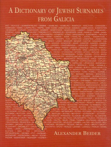 Beispielbild fr A Dictionary Of Jewish Surnames From Galicia zum Verkauf von Carolina Book Trader