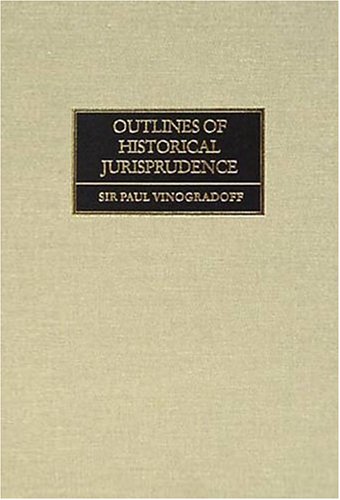 Beispielbild fr Outlines of Historical Jurisprudence (Volume 1): Introduction/Tribal Law zum Verkauf von Anybook.com