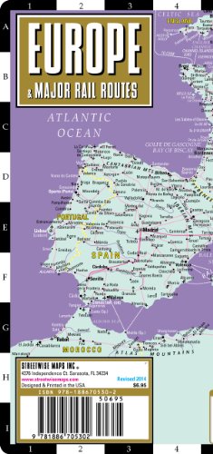 Beispielbild fr Streetwise Europe Rail Map - Laminated Railroad Map of Europe zum Verkauf von HPB-Diamond